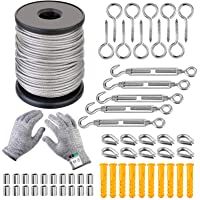 Cable de Acero Inoxidable 30M Cuerda de Alambre Kit Colgar Cables Tensores de Alambre para Tendedero Tensor de Alambre…